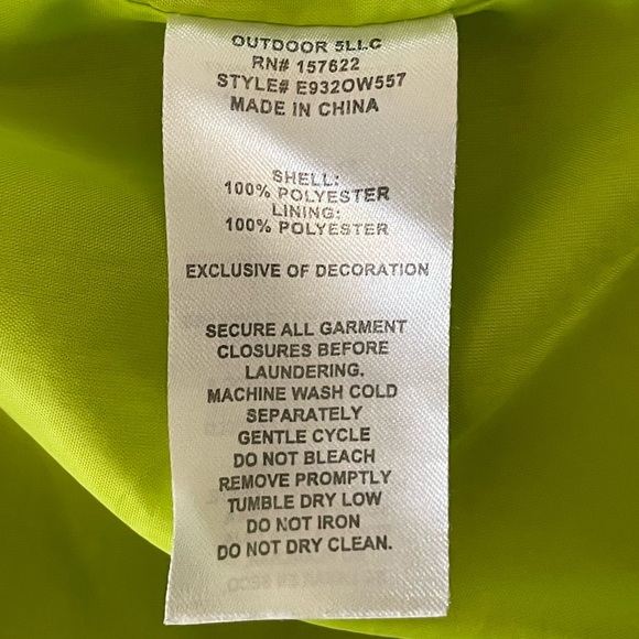 Eddie Bauer Boys Blue and Green Raincoat full zip with Hood Size S (7/8) - Picture 13 of 16